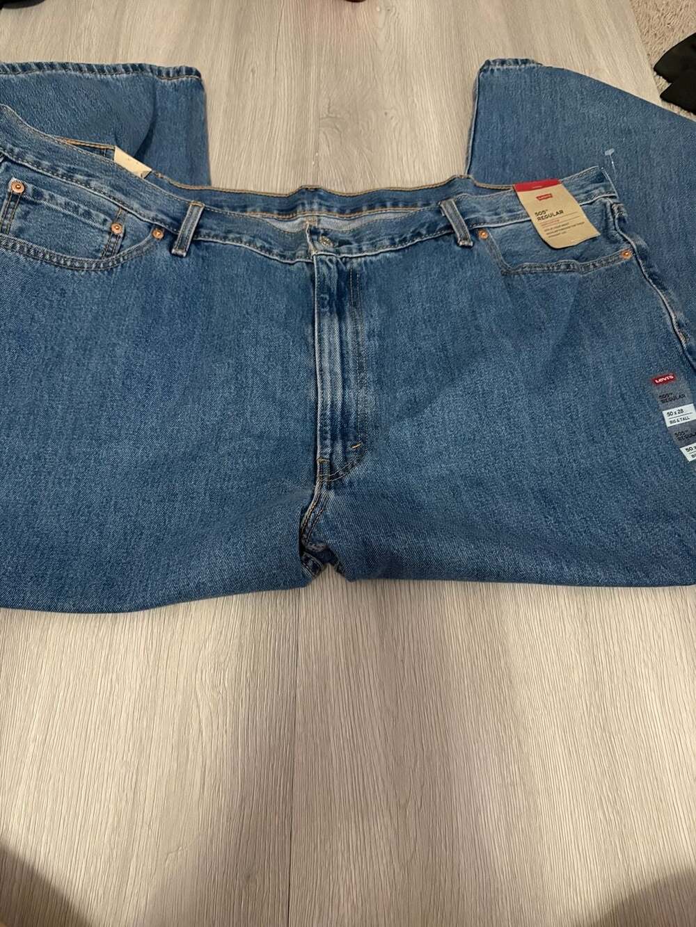 Levi's 505 Regular Fit Straight Leg Jeans Big & Tall 50x28 NWT